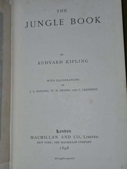 Jungle Book First Edition Kipling 1989 Seventh Impression 7