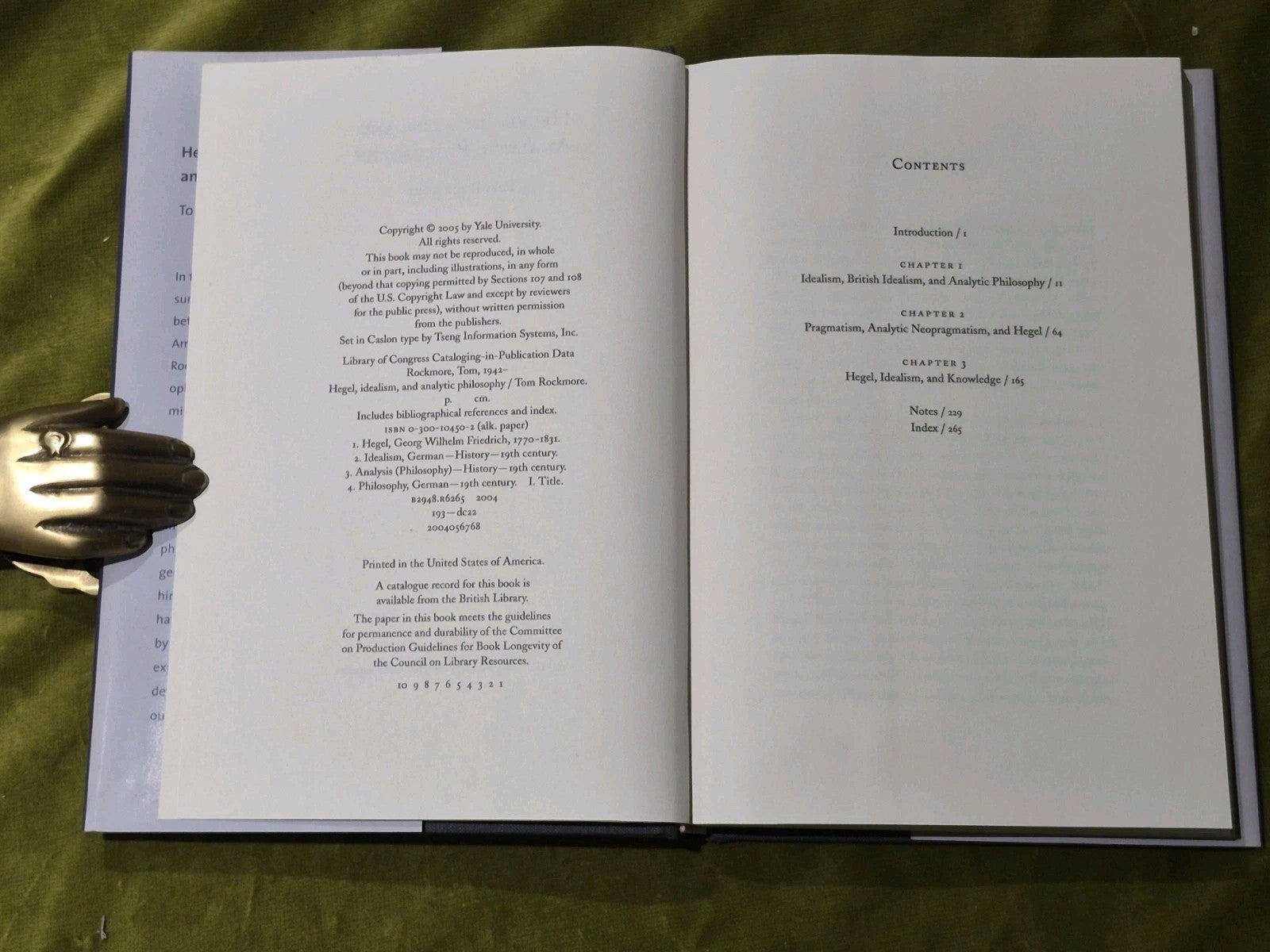 Hegel, Idealism and Analytic Philosophy  Tom Rockmore  Hardback  Very Good4
