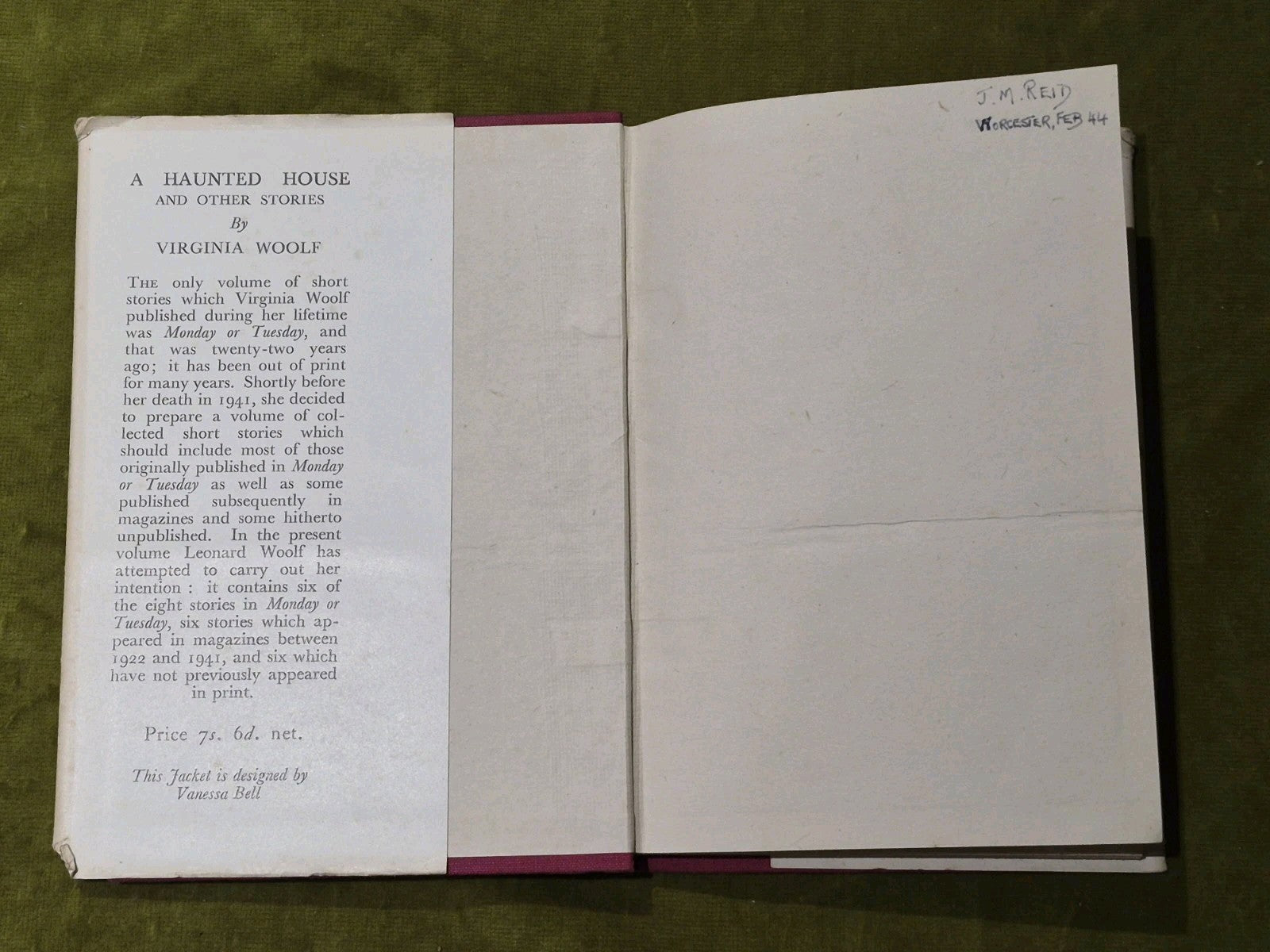 Virginia Woolf: A Haunted House & Other Short Stories 1st edition HC with DJ2