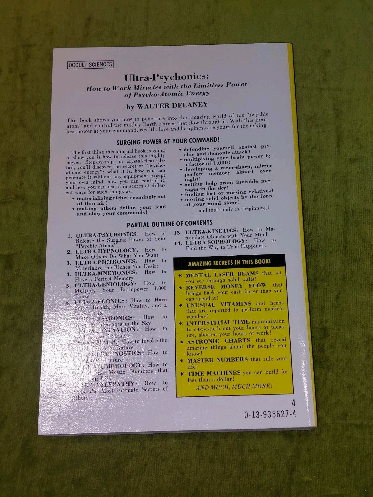 Ultra Psychonics : Limitless Power of PsychoAtomic Energy  Walter Delaney 19762