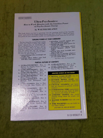 Ultra Psychonics : Limitless Power of PsychoAtomic Energy  Walter Delaney 19762