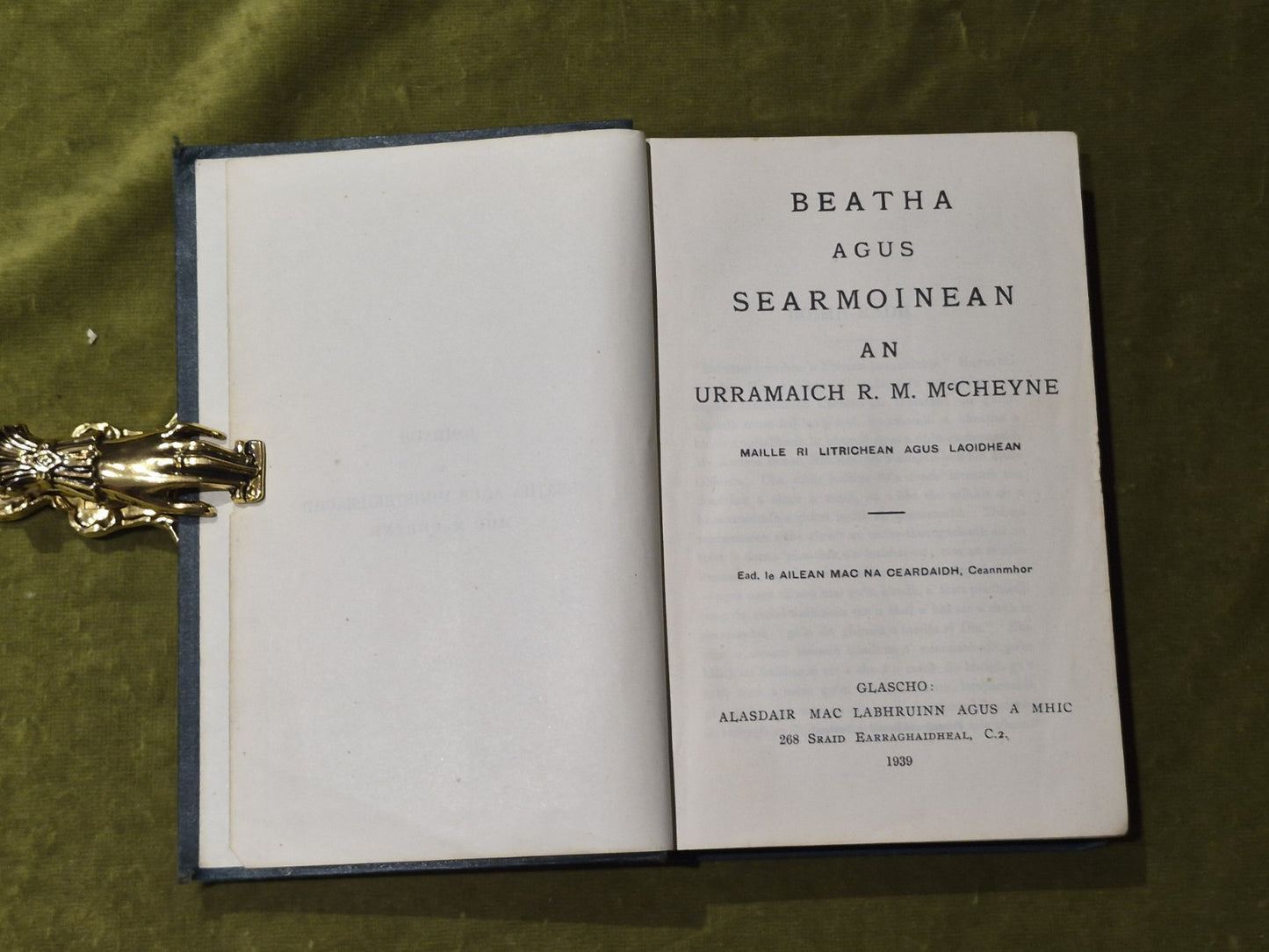 Beatha Agus Searmoinean - Robert Murray McCheyne, Ailean Mac Na Ceardaidh (ed)3