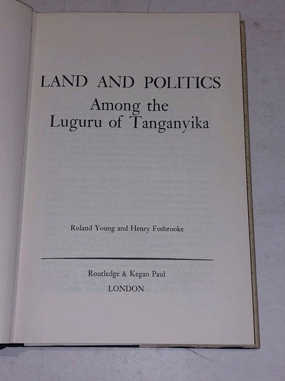 land and politics among the luguru of tanganyika, Young & Fosbrooke (1960) 1st 3