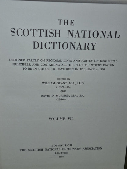 The Scottish National Dictionary (1941) William Grant Volumes 1-10 First Edition14