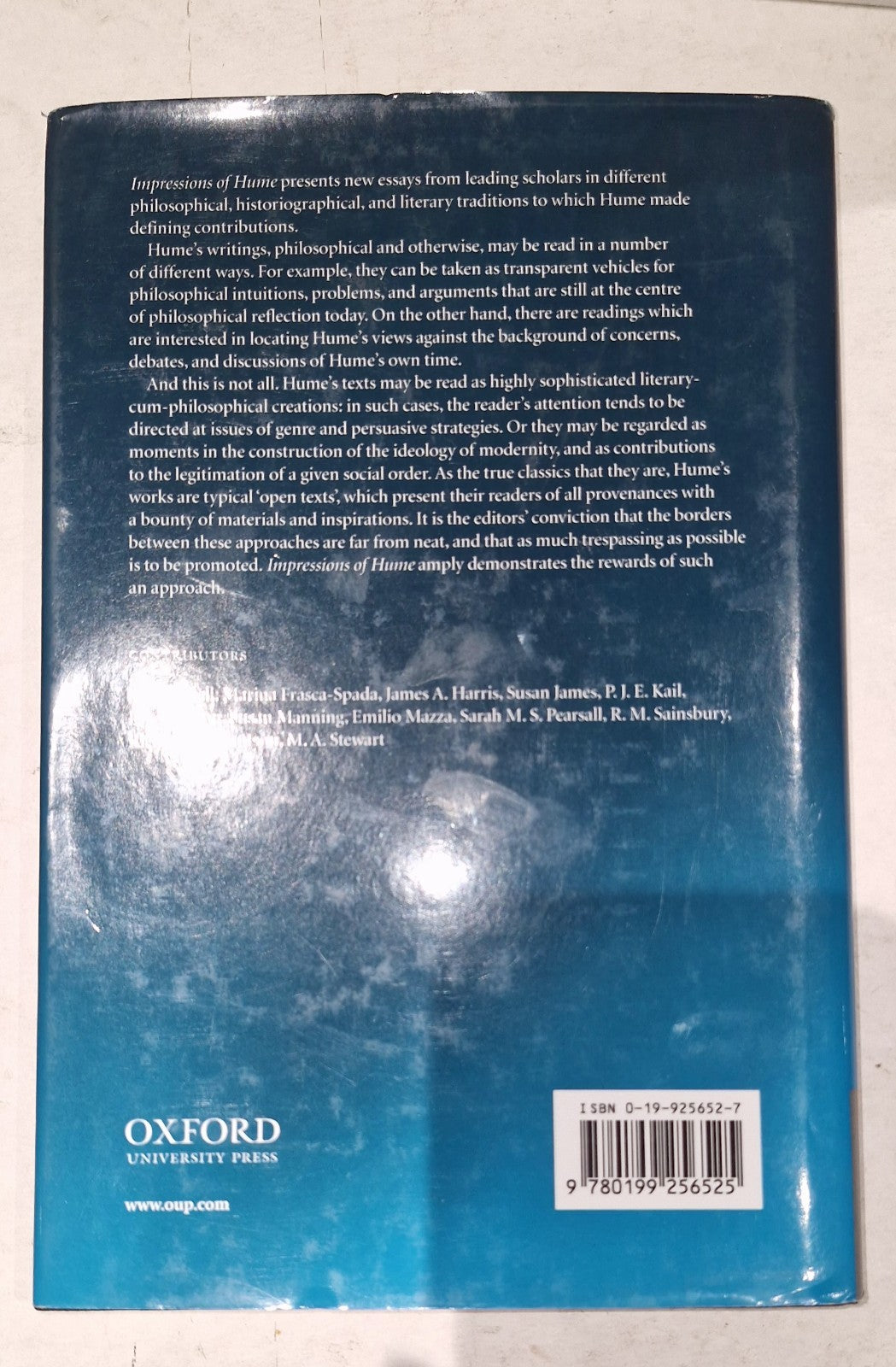 Impressions Of Hume By Frasca-spada & Kail (2005) 1st Ed Hb Book1