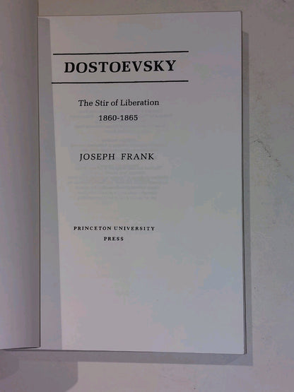 Dostoevsky 1860  1865 1871  1881 By Joseph Frank Princeton University 3 Vol.4