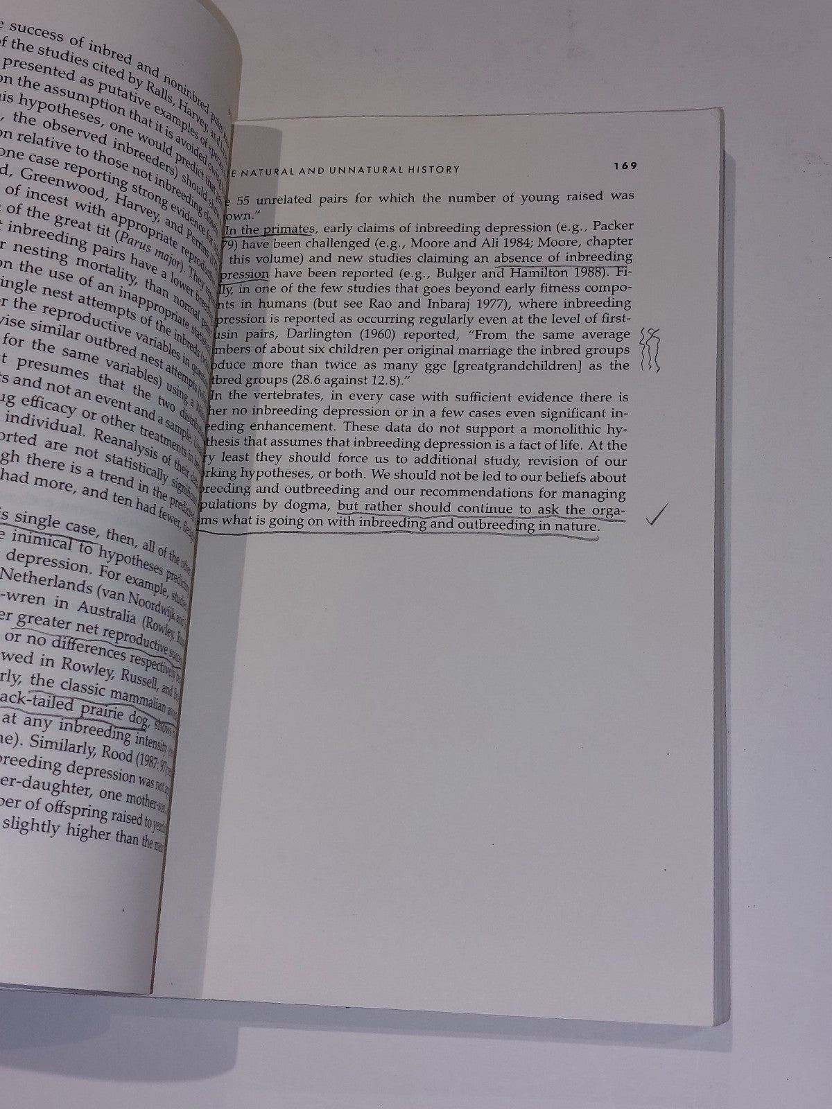 The Natural History of Inbreeding and Outbreeding By Nancy Thornhill (1993) Pb5