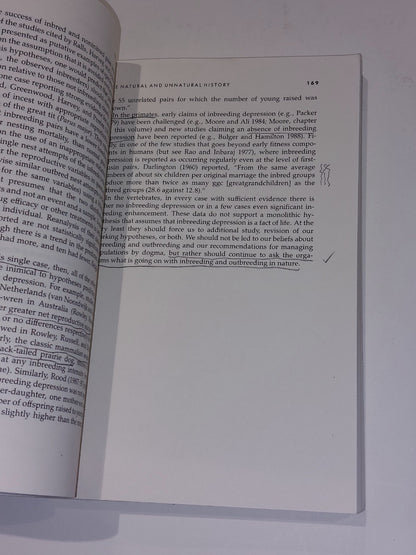 The Natural History of Inbreeding and Outbreeding By Nancy Thornhill (1993) Pb5