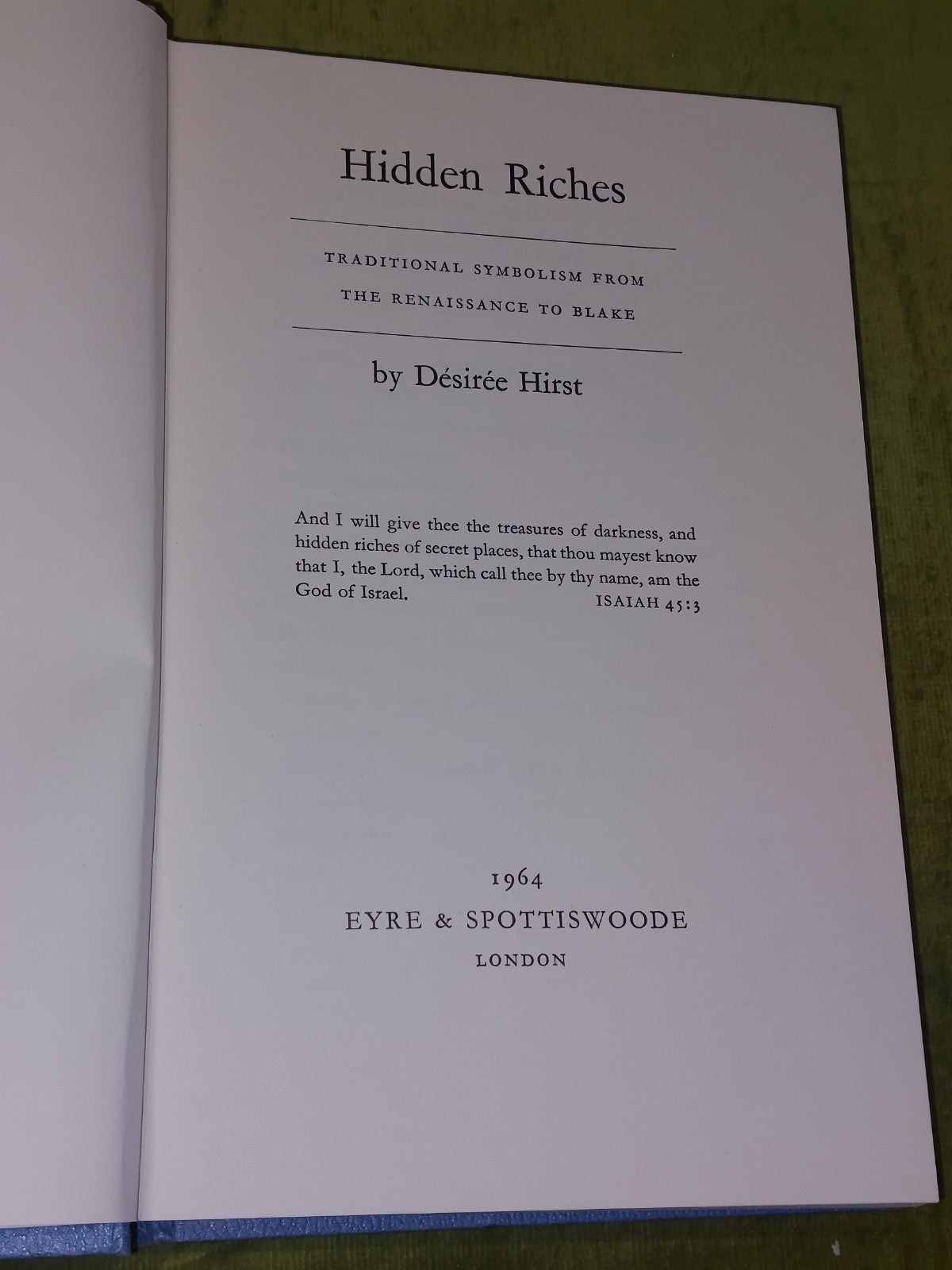 Hidden Riches Desiree Hirst (1964) Spottiswoode London2