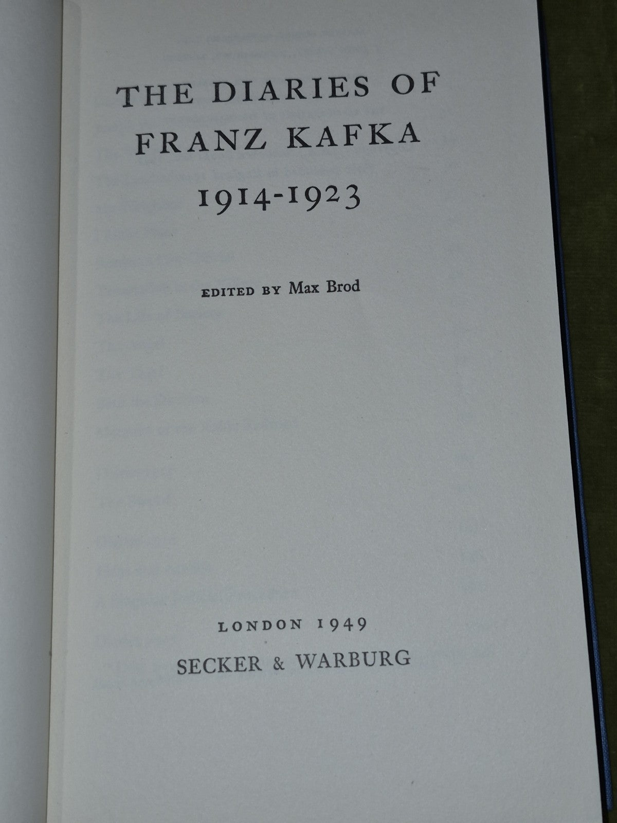 Brod: The Diaries of Franz Kafka, Volume 2: 1914-23 19494