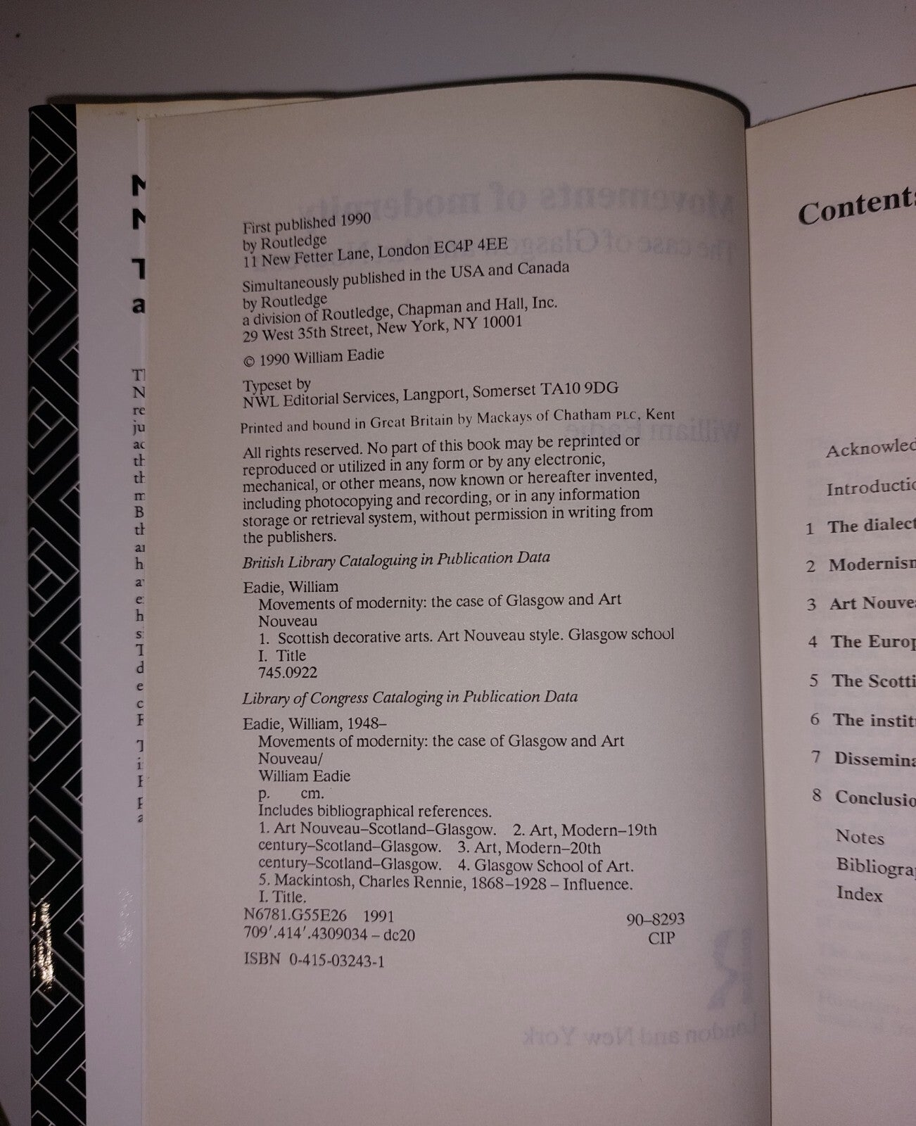 Movements Of Modernity By William Eadie (1990) Book4