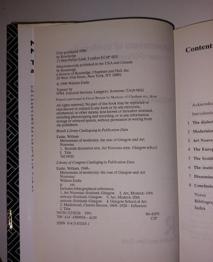 Movements Of Modernity By William Eadie (1990) Book4