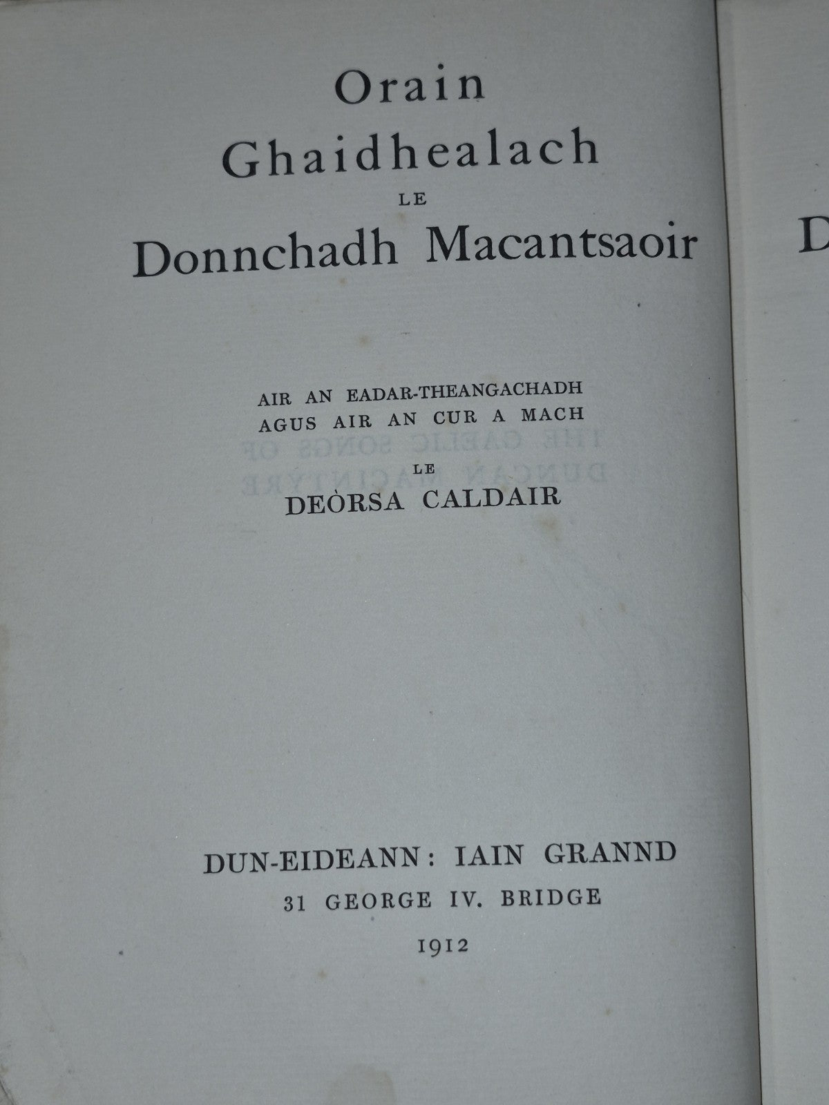 The Gaelic Songs of Duncan MacIntyre ~ George Calder~ 1912 1st Edition5