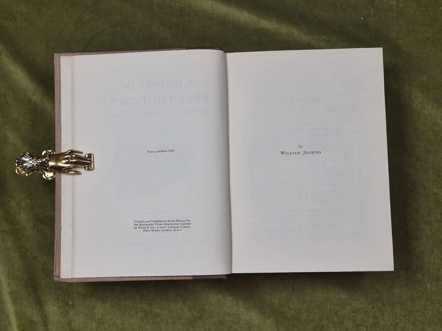 A History of Freethought in the Nineteenth Century - J M Robertson , Watts 19294