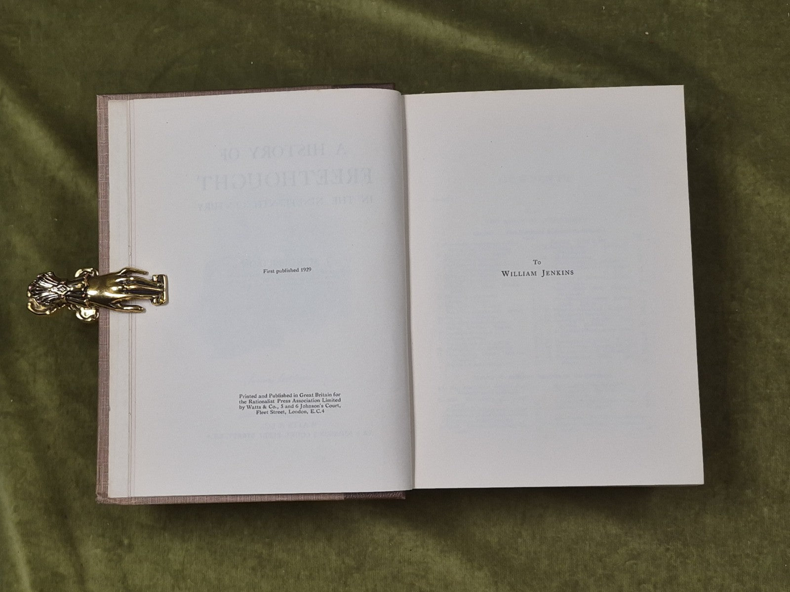 A History of Freethought in the Nineteenth Century - J M Robertson , Watts 19294