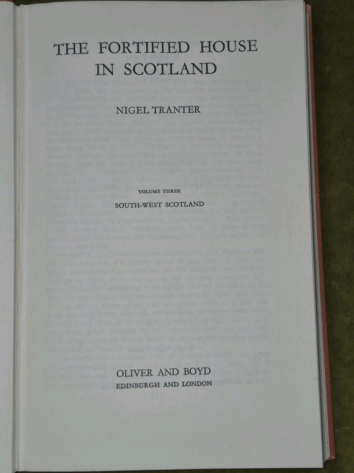 The Fortified House in Scotland Nigel Tranter First Editions + Facsimile HB DJ20