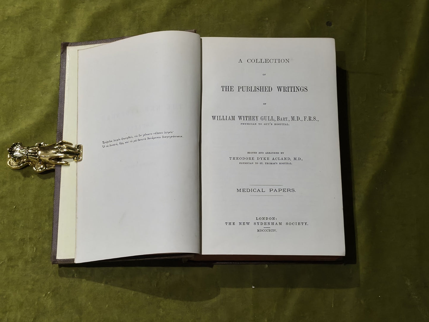A Collection Of The Published Writings Of William Withey Gull M.D. 1894 HB 1st4