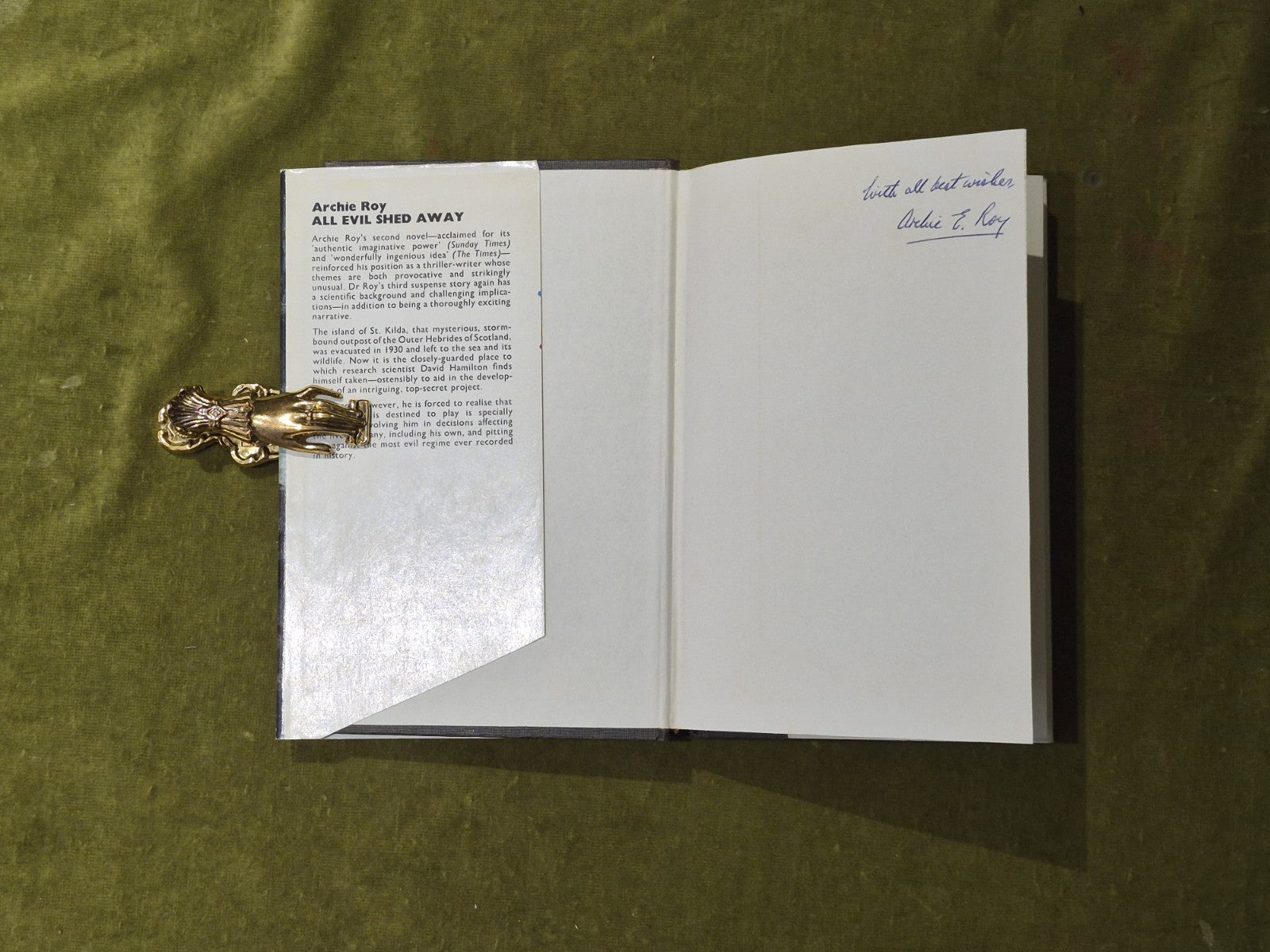 All Evil Shed Away - SIGNED Archie Roy , John Long 1970 1st HB DJ4