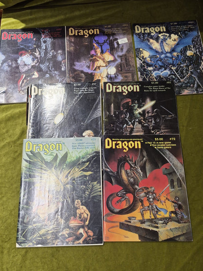 Lot Of 7 Dragon Magazines: Issues 72, 73, 82, 97,, 103, 104, 1070