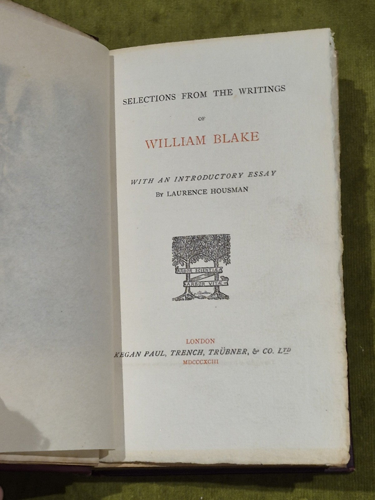 Selections from the writings of William Blake & essay by Laurence Housman 18934