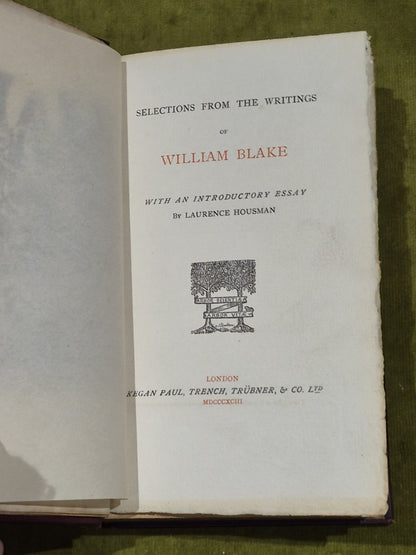 Selections from the writings of William Blake & essay by Laurence Housman 18934