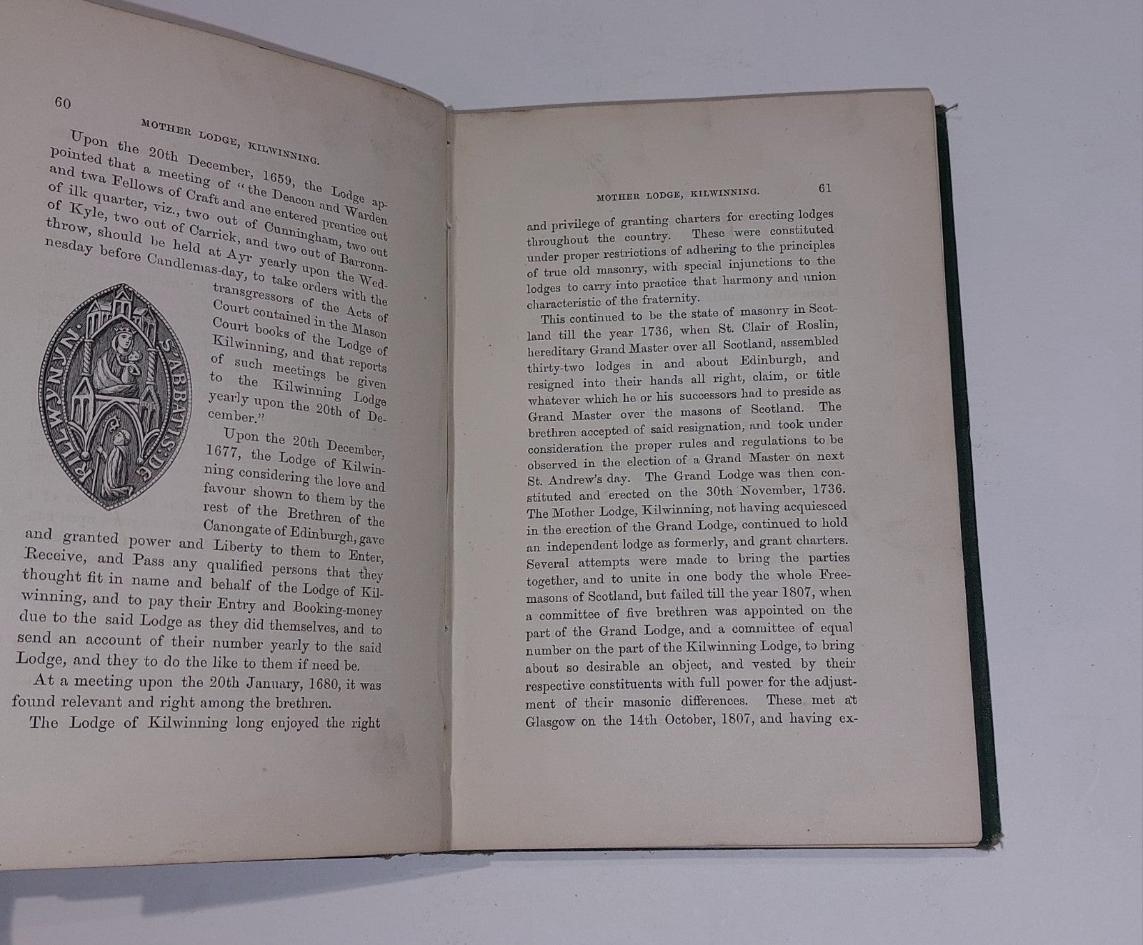 History Of The Mother Lodge  Kilwinning By Robert Wylie (1878) [John Tweed] Hb6