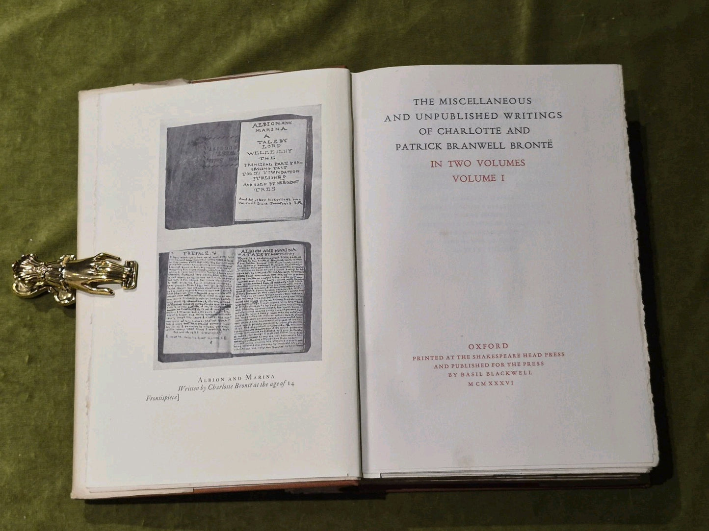 The miscellaneous and unpublished writings of Brontë in 2 Vols 1936 1st HB DJ4