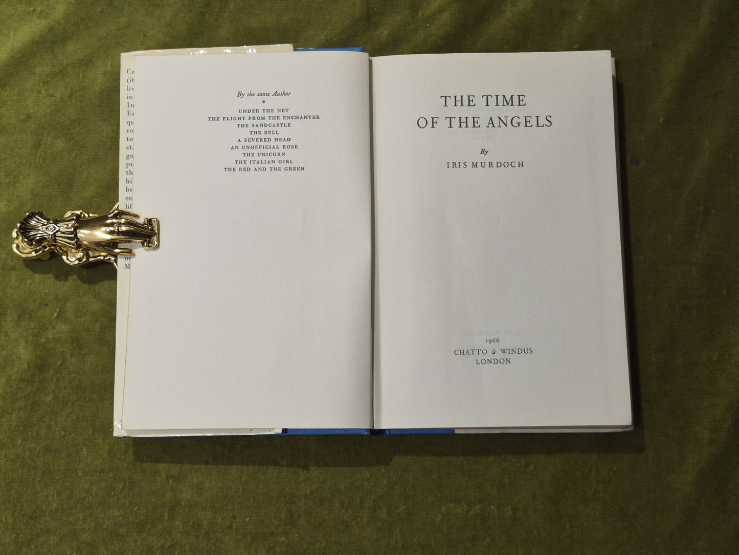 The Time of the Angels by Iris Murdoch, Chatto & Windus 1st UK Edition HB 19664