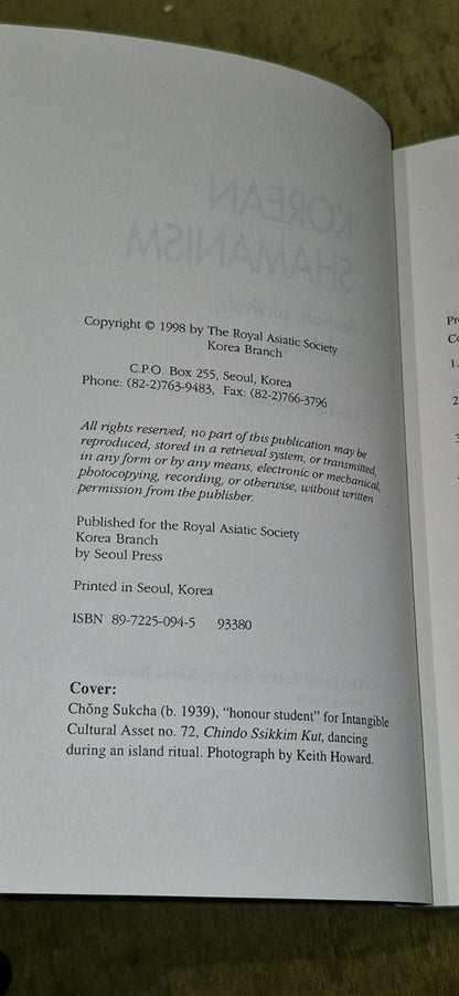 Korean Shamanism: Revivals, Survivals, and Change (1998)2