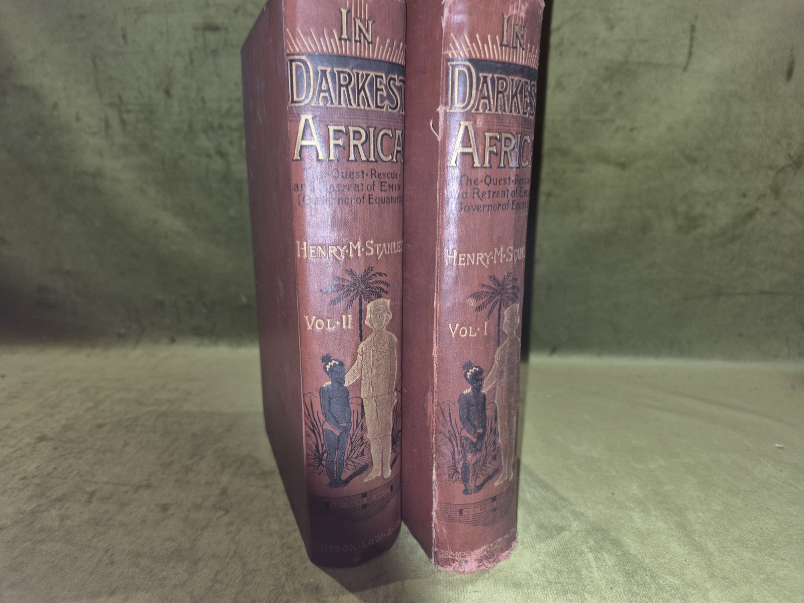 IN DARKEST AFRICA - HENRY M. STANLEY 2 Volume Edition Sampson Low Marston 1890 2