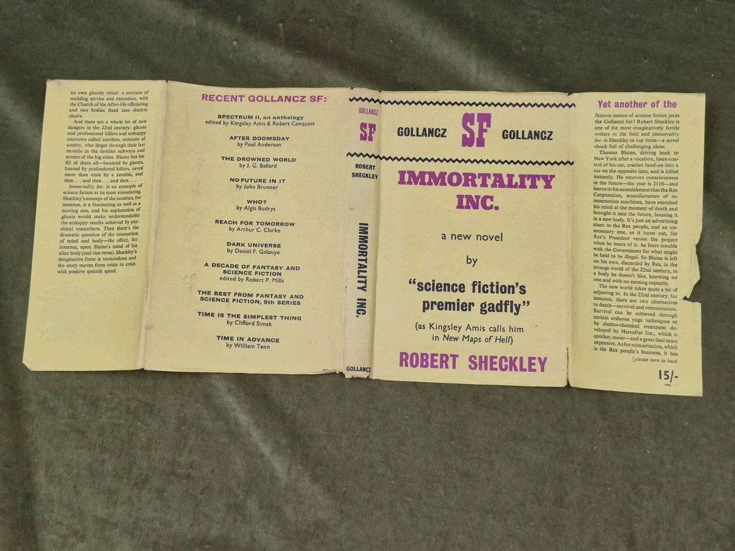 Robert Sheckley Immortality Inc. Gollancz SF First Edition Sci Fi Classic 19632