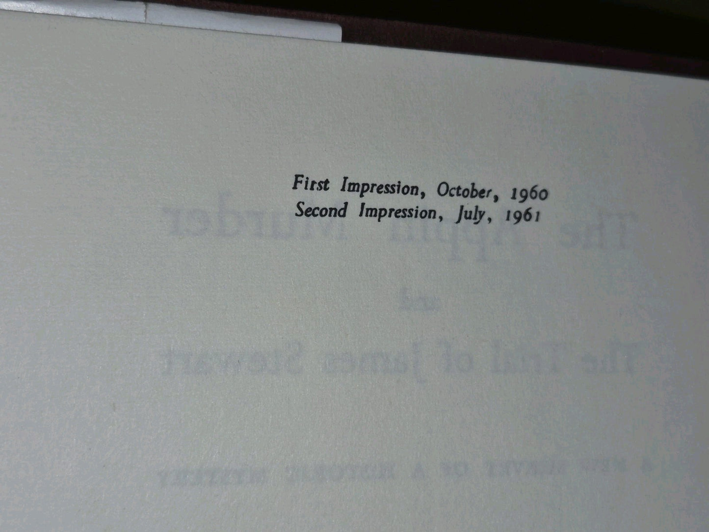 The Appin Murder William MacArthur 1961 Second Impression 4