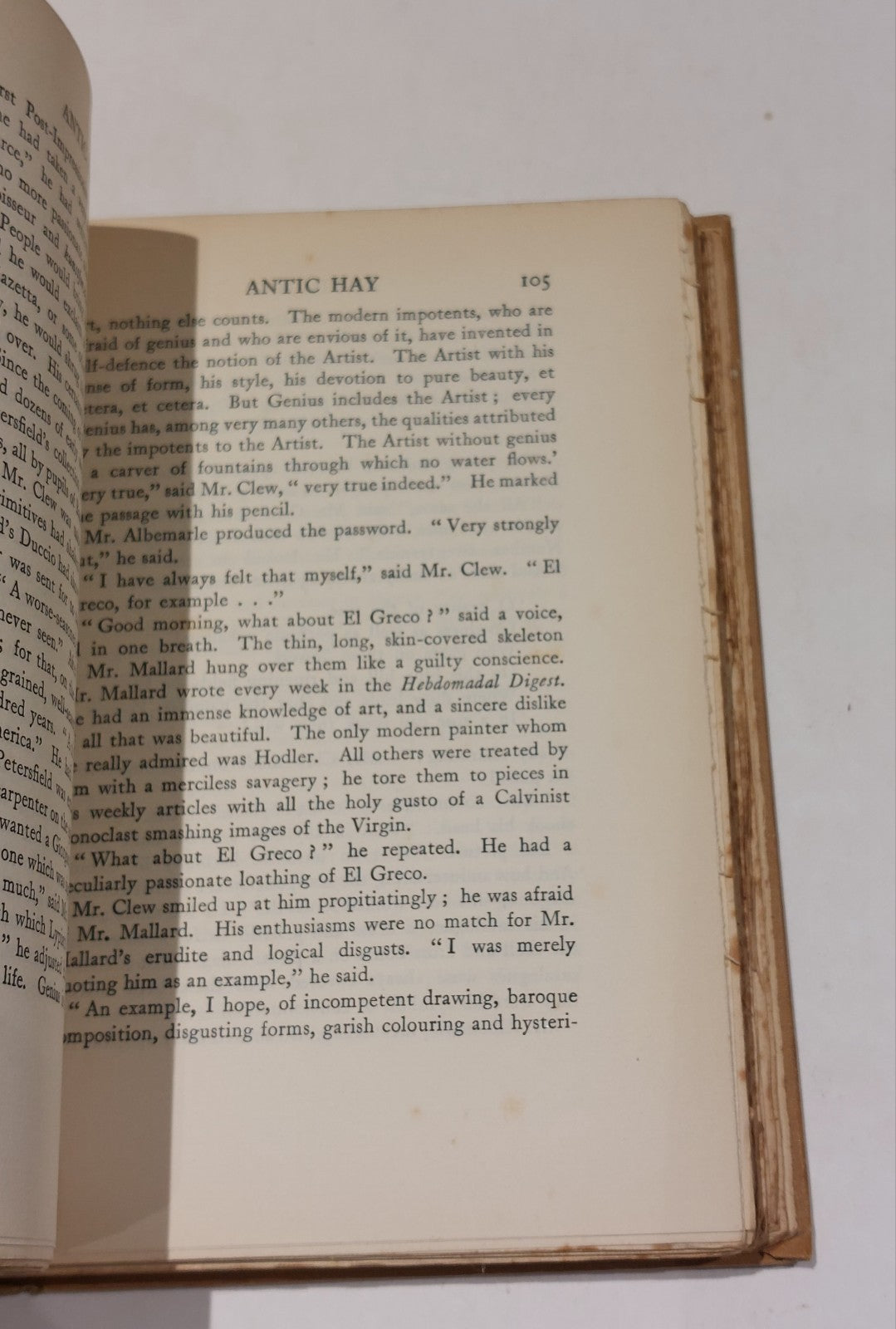 Antic Hay By Aldous Huxley 1st ed 3rd Imp Hb Book (1923)6