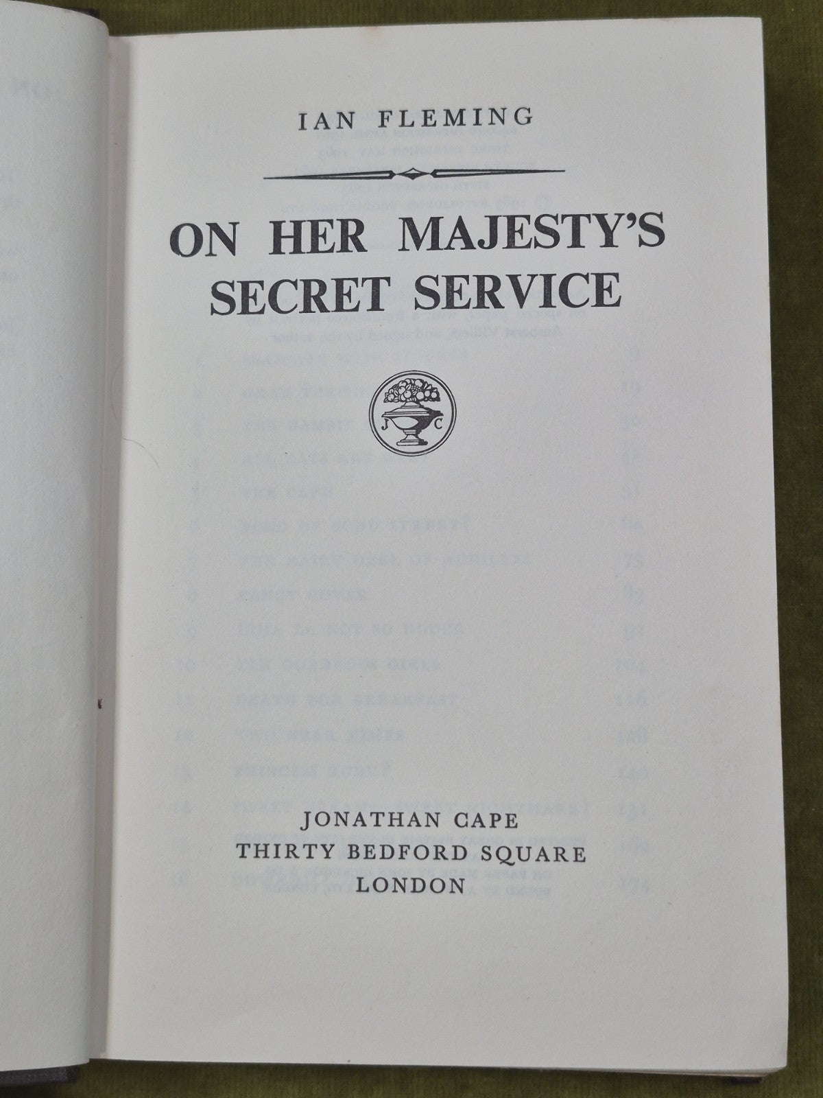 On Her Majesty's Secret Service Ian Fleming First Edition Fifth Impression 19634