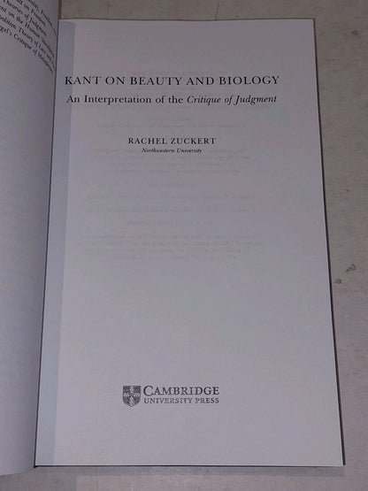 Kant on Beauty Biology: An Interpretation Critique Judgment By Rachel Zucket Pb3