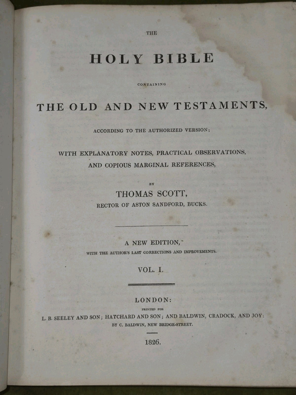 Thomas Scott's Bible Commentary Old and New Testaments 1826 Seeley 6 Volume Set13