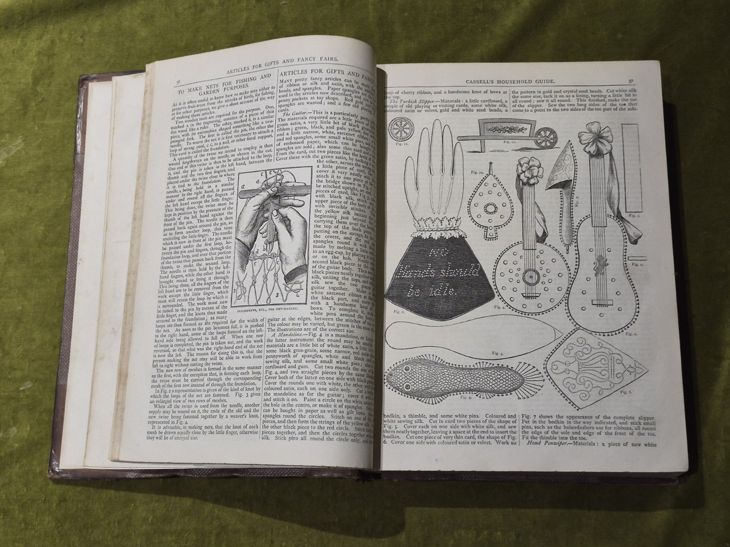 Cassell's Household Guide - 4 Volumes in 2 Half-leather early print10