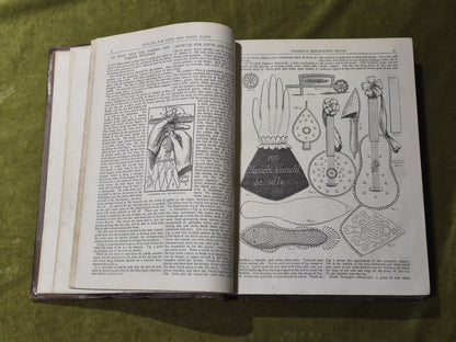 Cassell's Household Guide - 4 Volumes in 2 Half-leather early print10