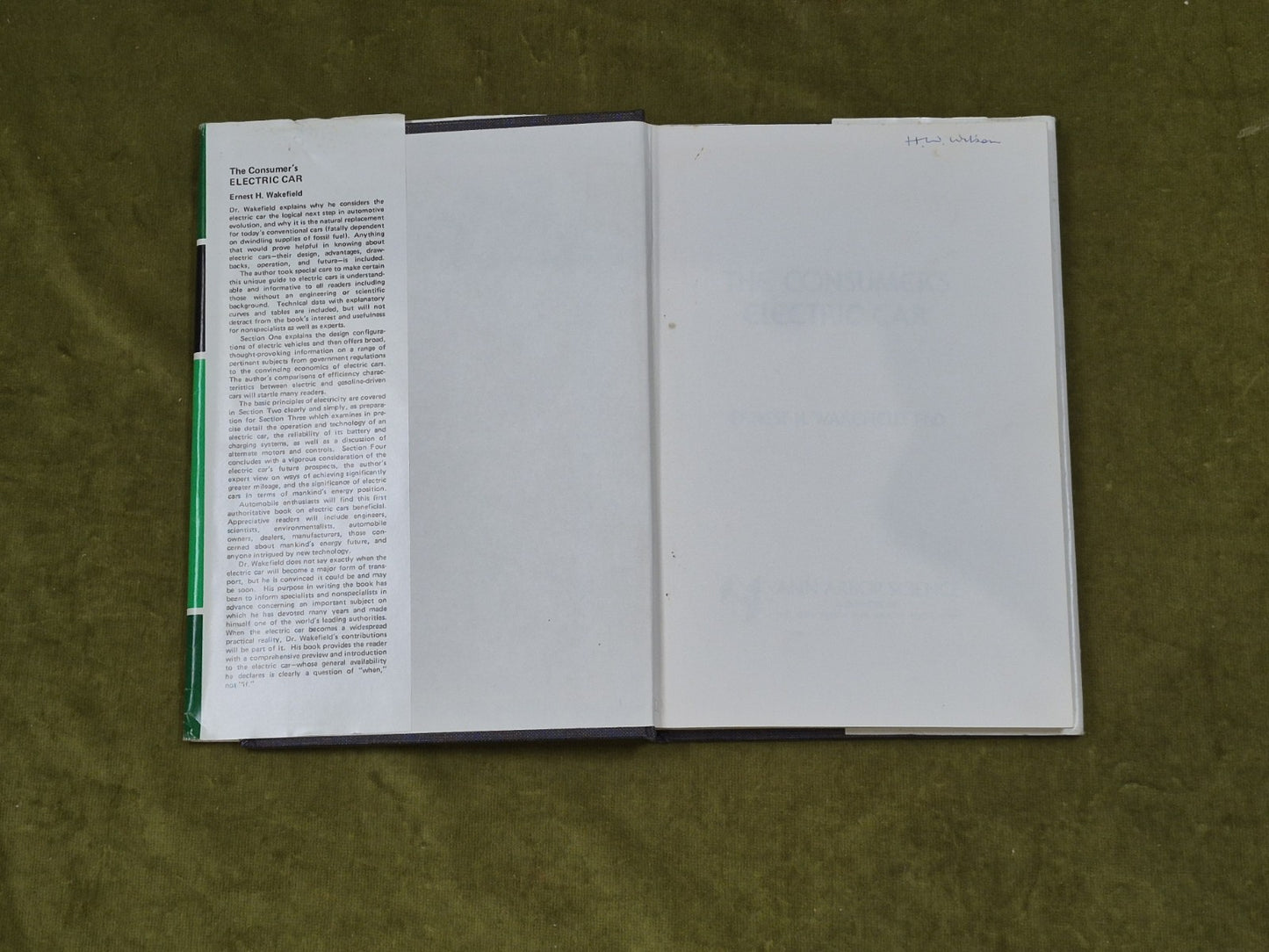 The Consumer's Electric Car - Ernest H. Wakefield , Ann Arbor + Pamphlet 1977 DJ3
