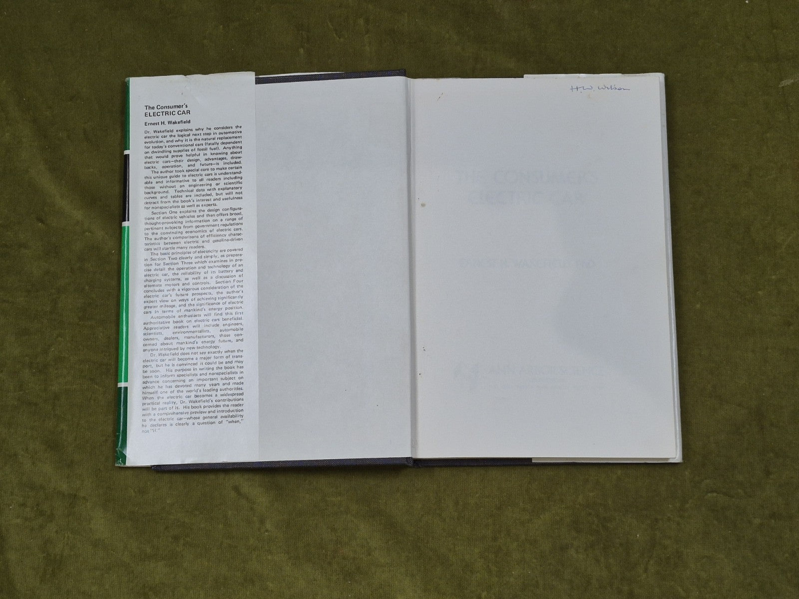 The Consumer's Electric Car - Ernest H. Wakefield , Ann Arbor + Pamphlet 1977 DJ3