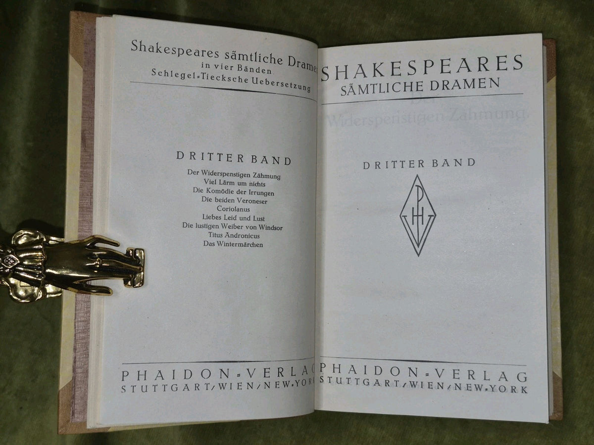 Shakespeares Sämtliche Dramen Phaidon 4 Bänden Schlegel Tiecksche Übersetzung10