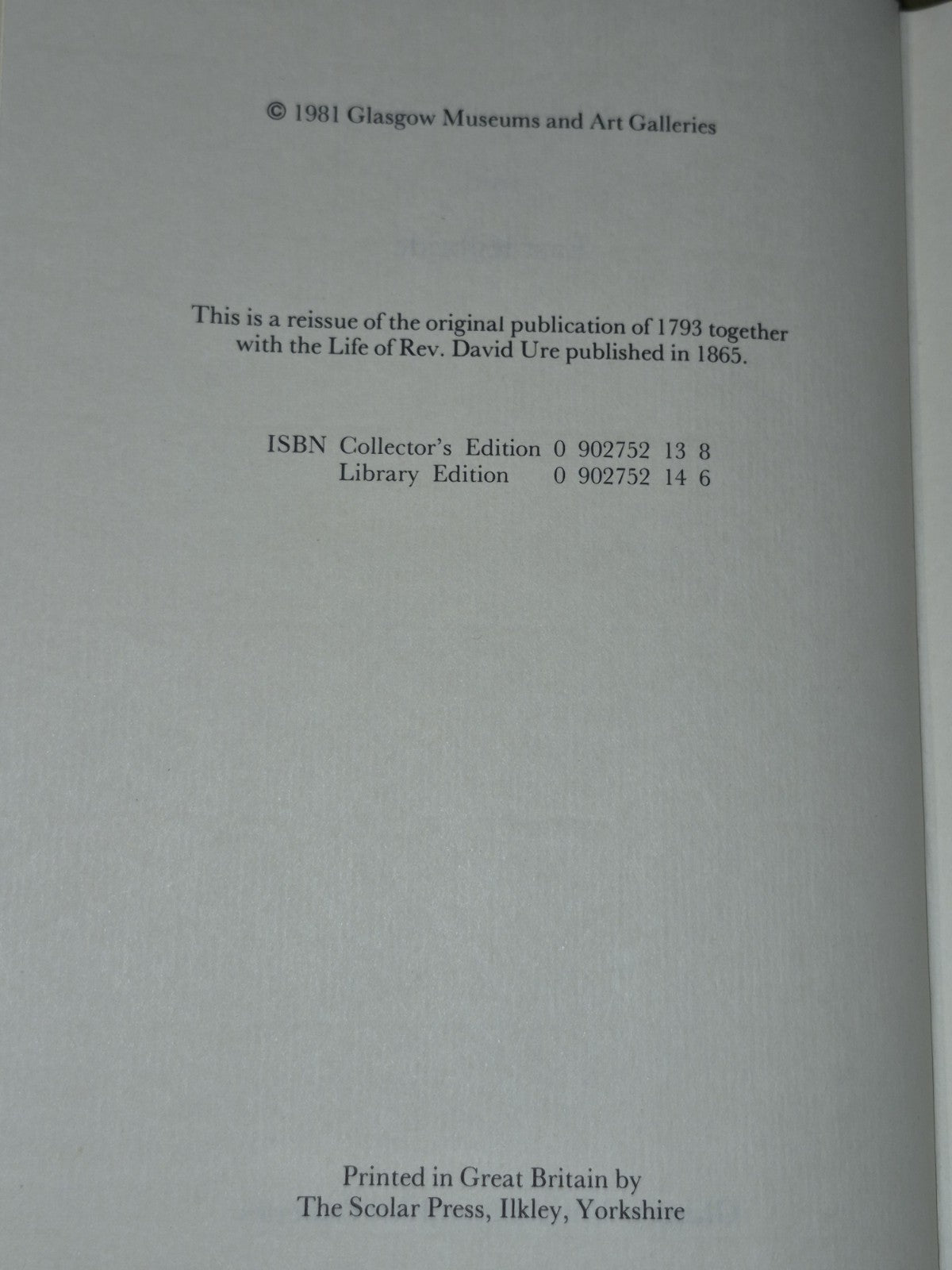 The History of Rutherglen and East-Kilbride (1981 Collector's Reprint) David Ure4