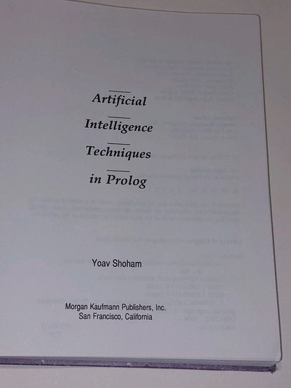 Artificial Intelligence Techniques In Prolog By Yoav Shoham (1994) Hb Book5