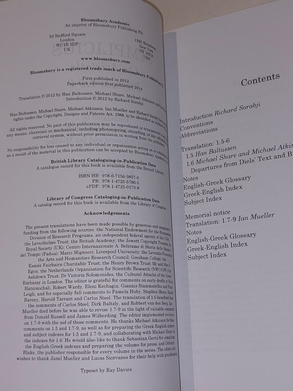 Simplicius : On Aristotle Physics 1.59 By Richard Sorabji [Bloomsbury] 2014 Pb3