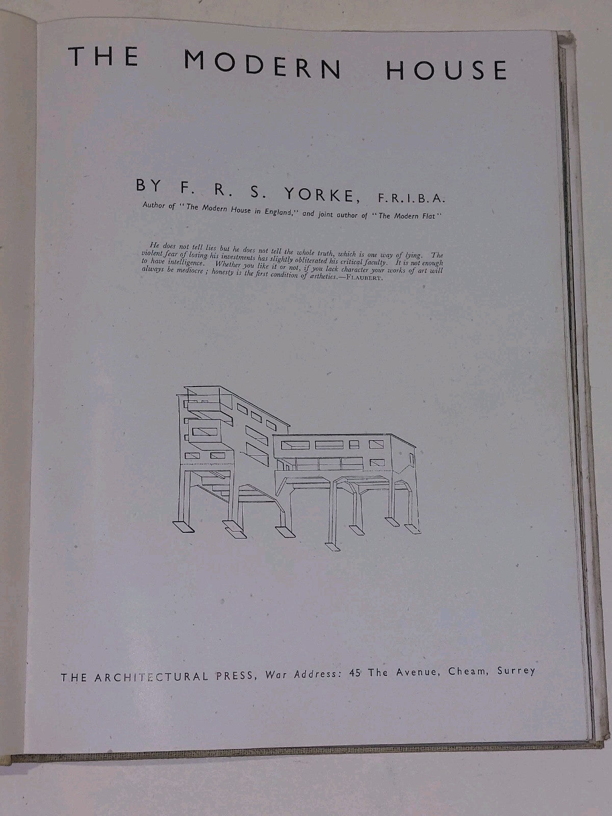1944 THE MODERN HOUSE ARCHITECTURE BOOK F.R.S. YORKE LONDON Rare Dust Jacket HB6