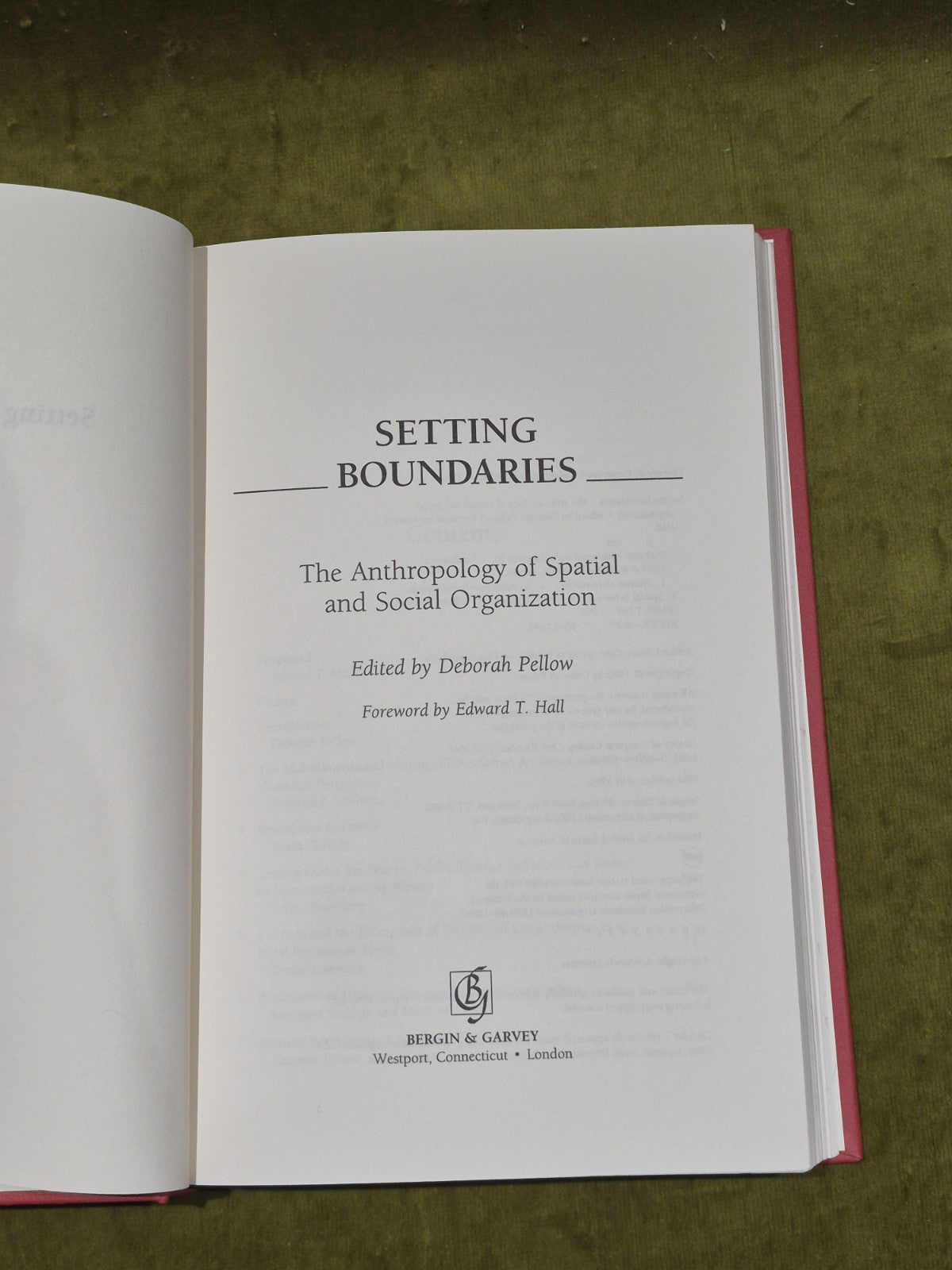 Setting Boundaries : The Anthropology of Spatial & Social - D. Pellow (1996) Hb5