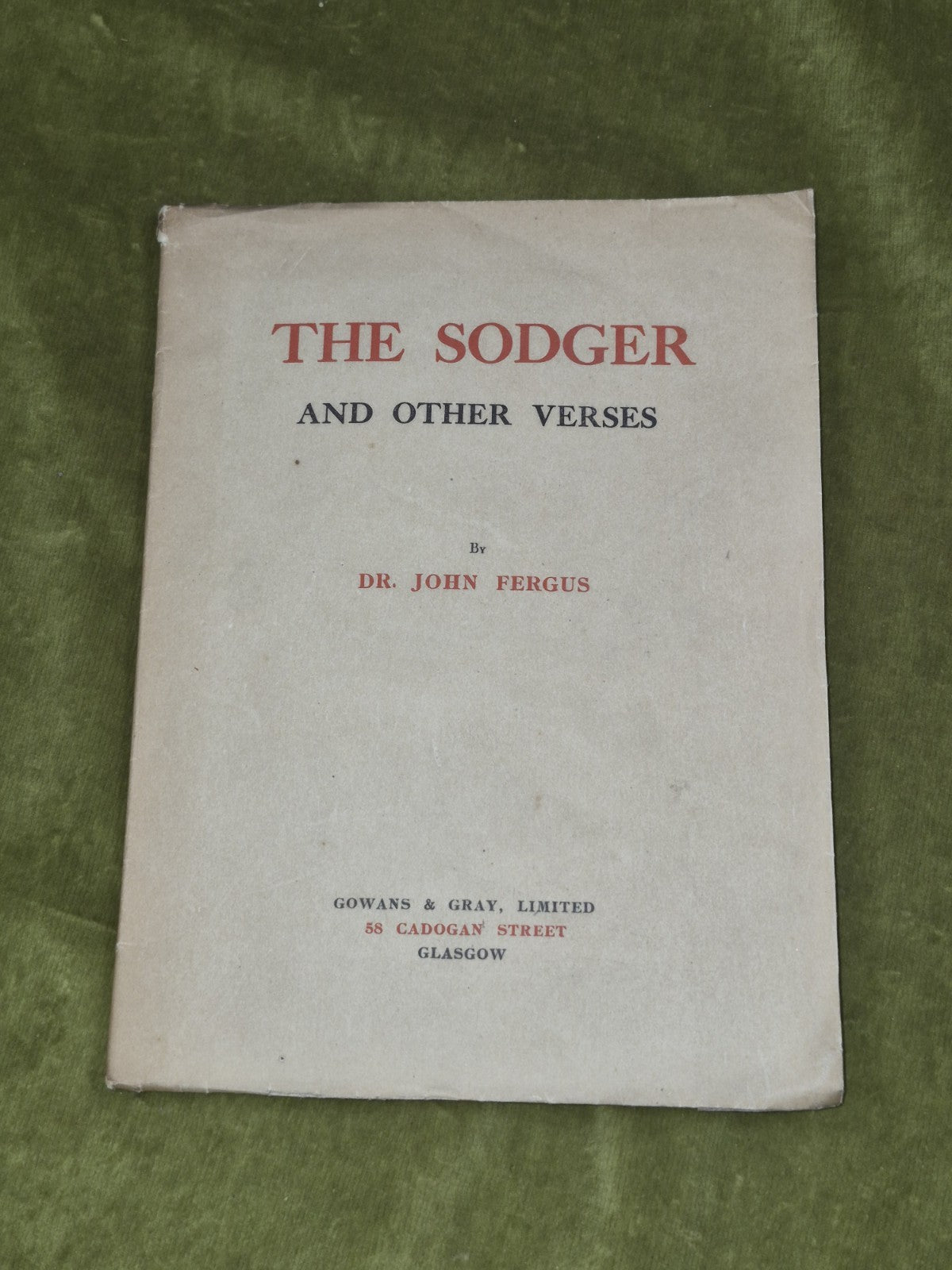 The Sodger John Fergus Gowans and Gray Glasgow 1916 0