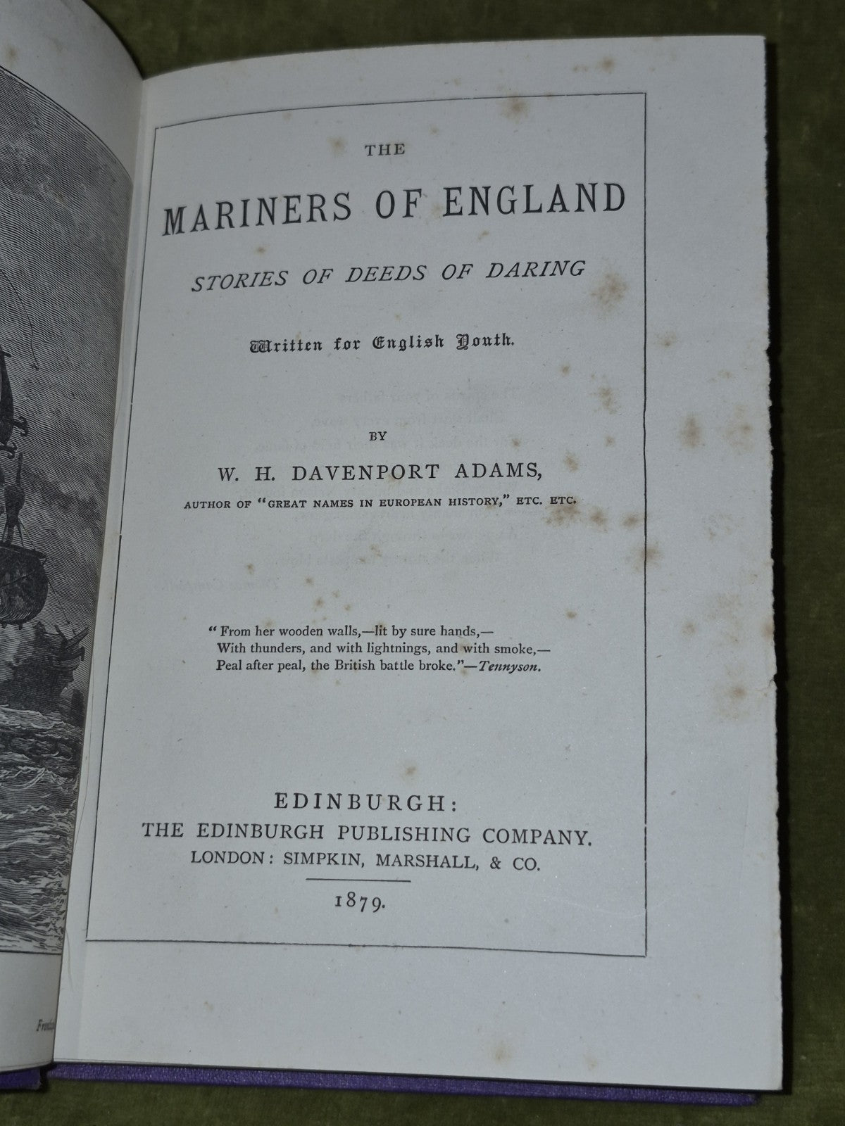 The Mariners of England and their Deeds of Daring Davenport Adams First ed. 18794