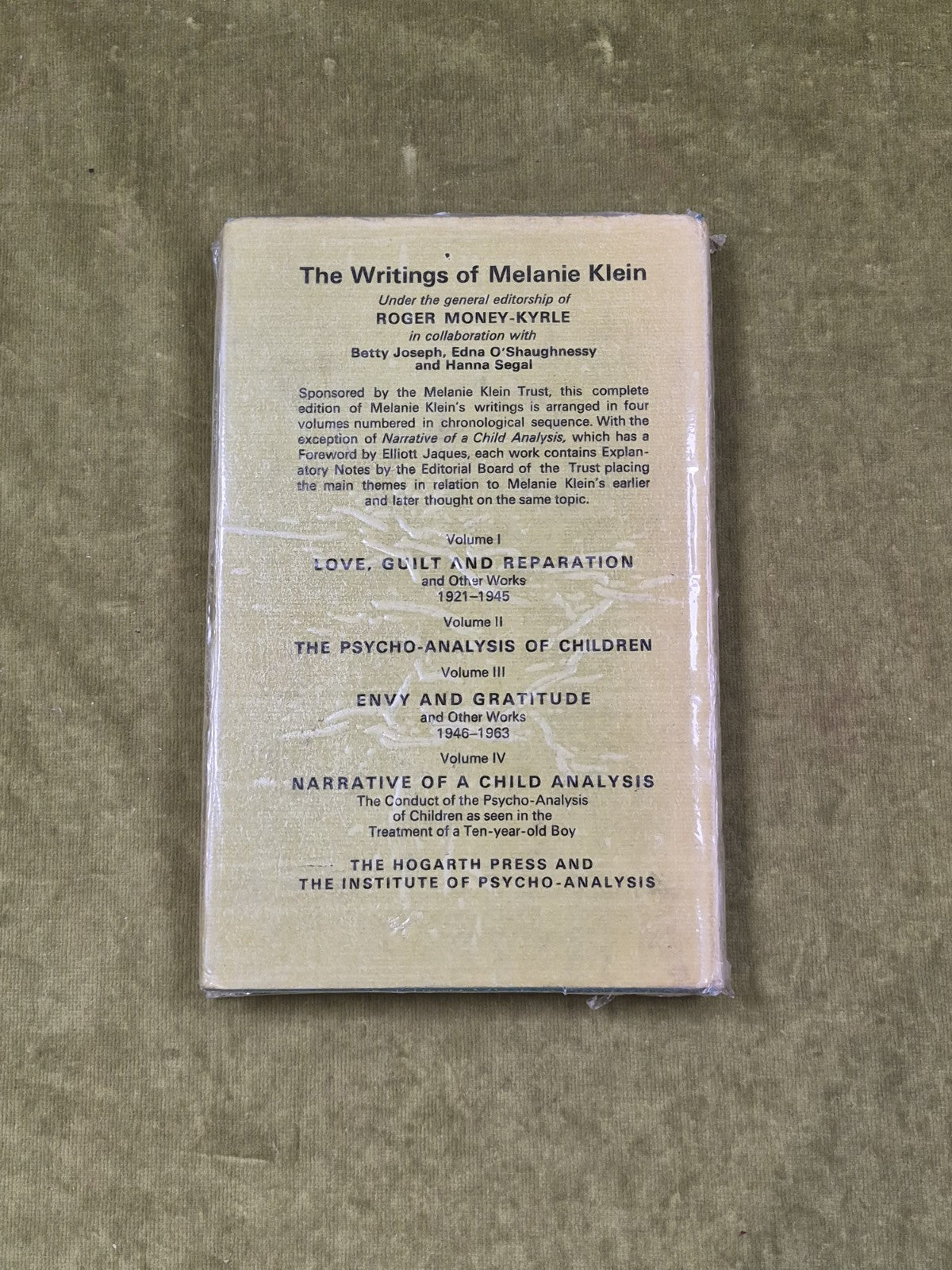 Introduction to the Work of Melanie Klein by Hanna Segal 1975 Hogarth HB DJ1