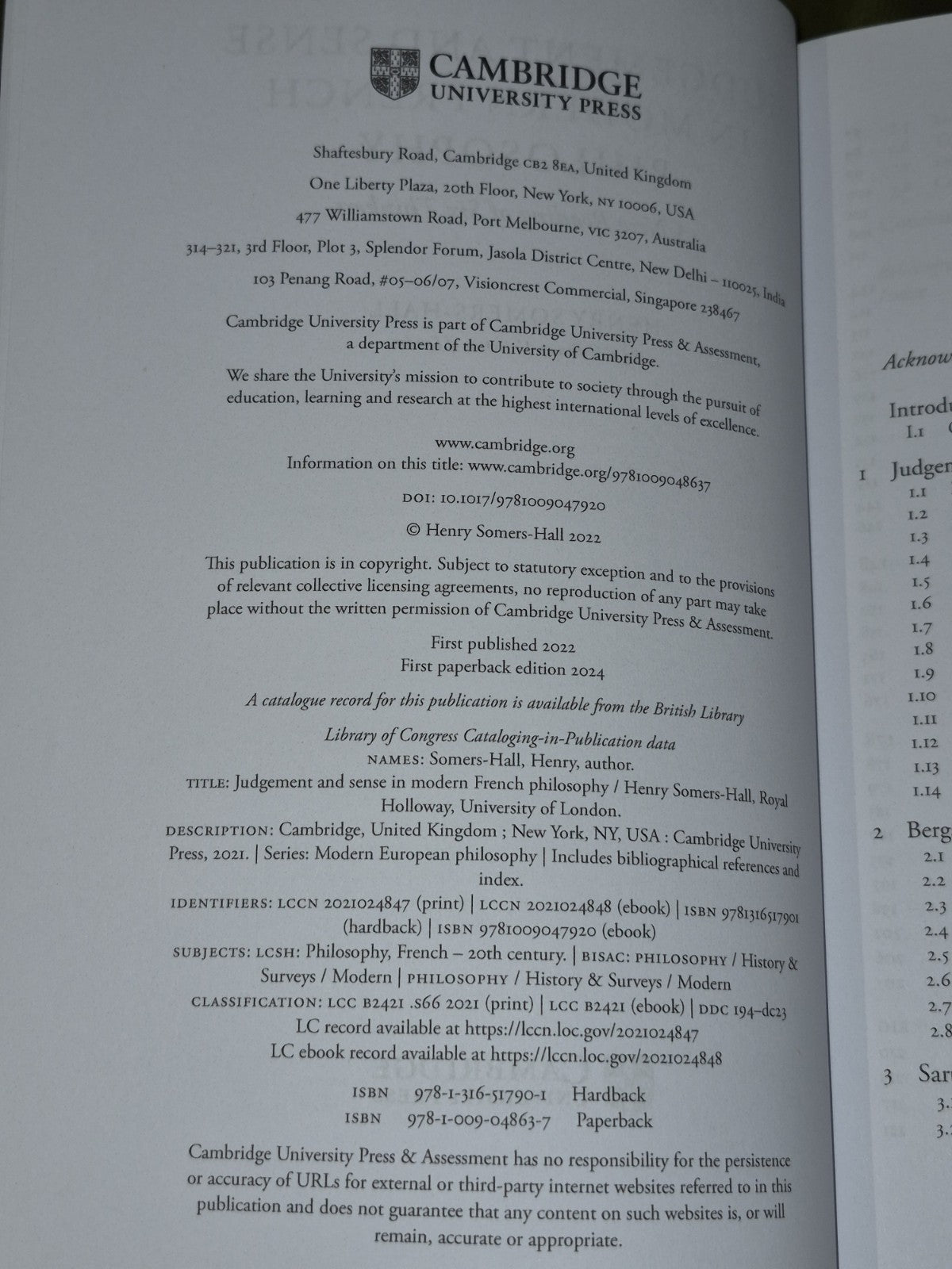 Judgement and Sense in Modern French Philosophy (2022) Somers-Hall3